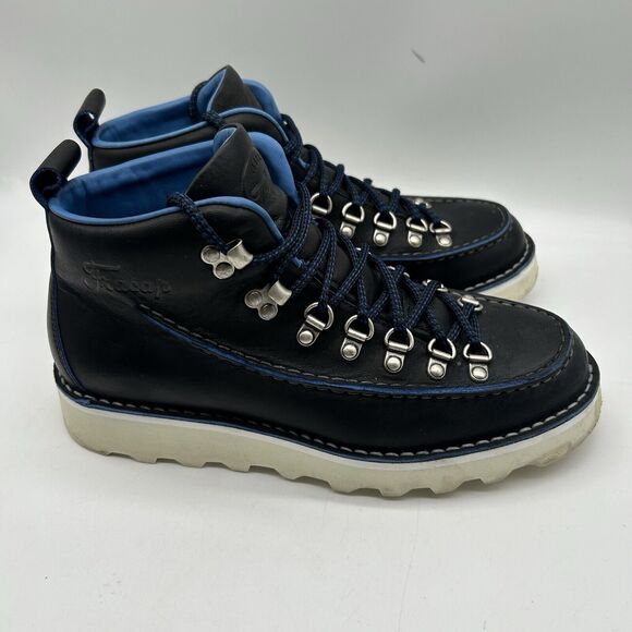 Fracap Men’s M60 Boots Black Blue Leather Made In Italy US 9.5 EU 42 - Picture 5 of 10